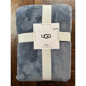 UGG Novah Denim (Blue) Queen Blanket Comfy Cozy Soft Feel 92”x96” NEW